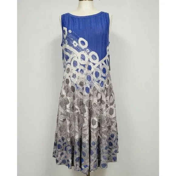 NIC+ZOE | Dresses | Nic Zoe Womens Blue Fit Flare Twirl Workwear Sweater  Dress L Knit Sleeveless | Poshmark